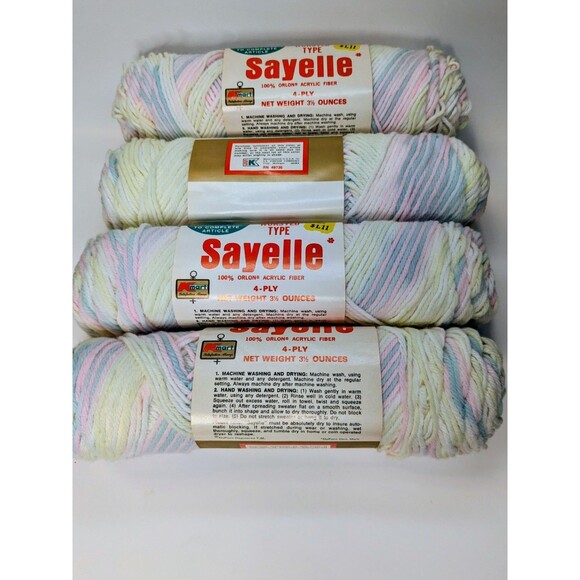 Vintage Sayelle Yarn Pastel Ombre – Lot of 4 Worsted Weight - Picture 2 of 4
